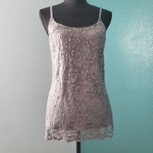 Bobeau Grey Lace Cami